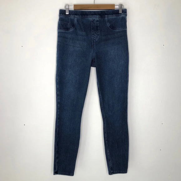 Spanx Dark Wash Jean-ish Ankle Leggings Pull Up‎ Jeans Size L - Picture 2 of 9